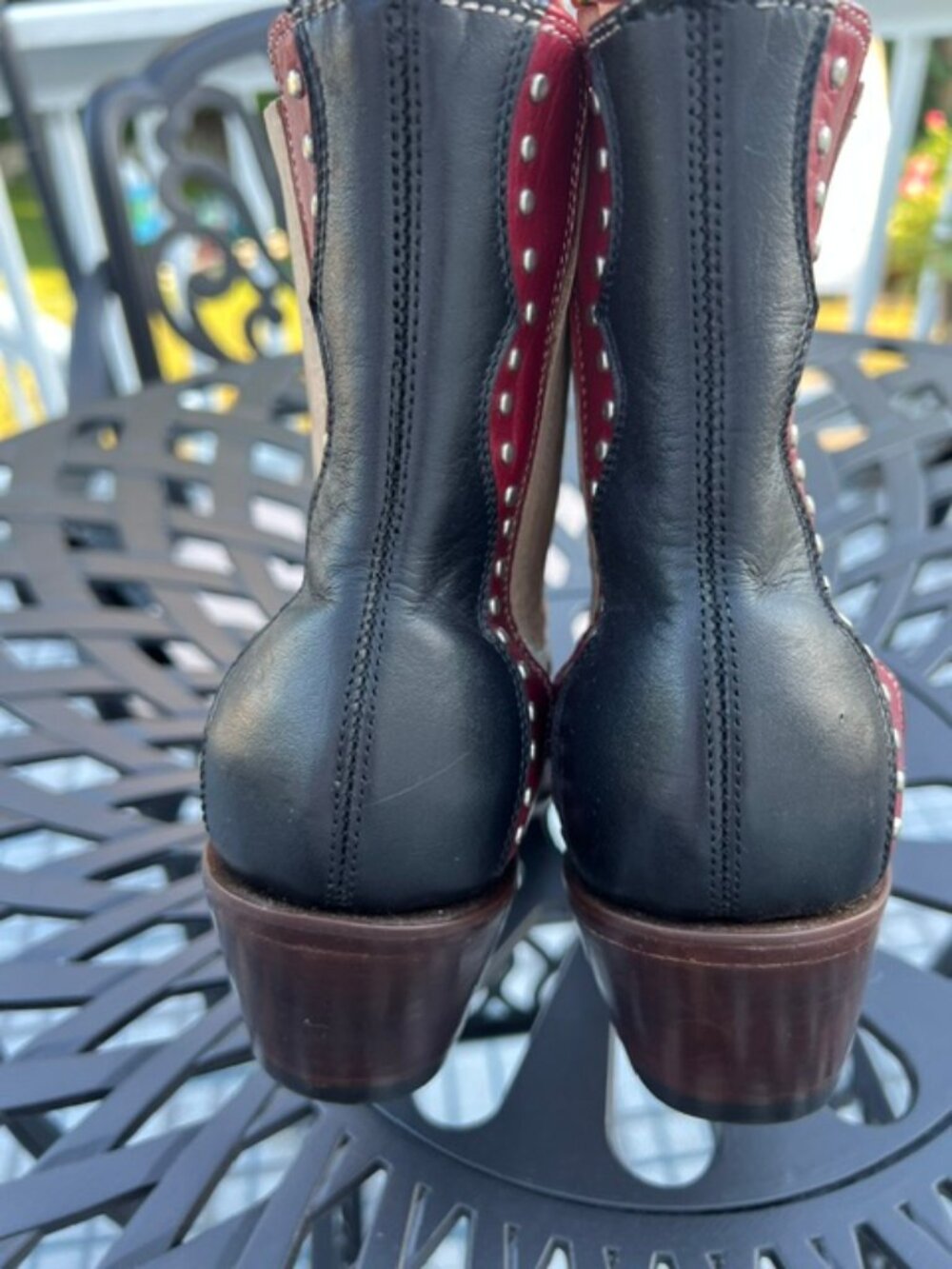 Old Gringo Yippee Women's  Beige/White/Red/Blue Studded Ankle Boots - Size 10 B - Picture 11 of 16